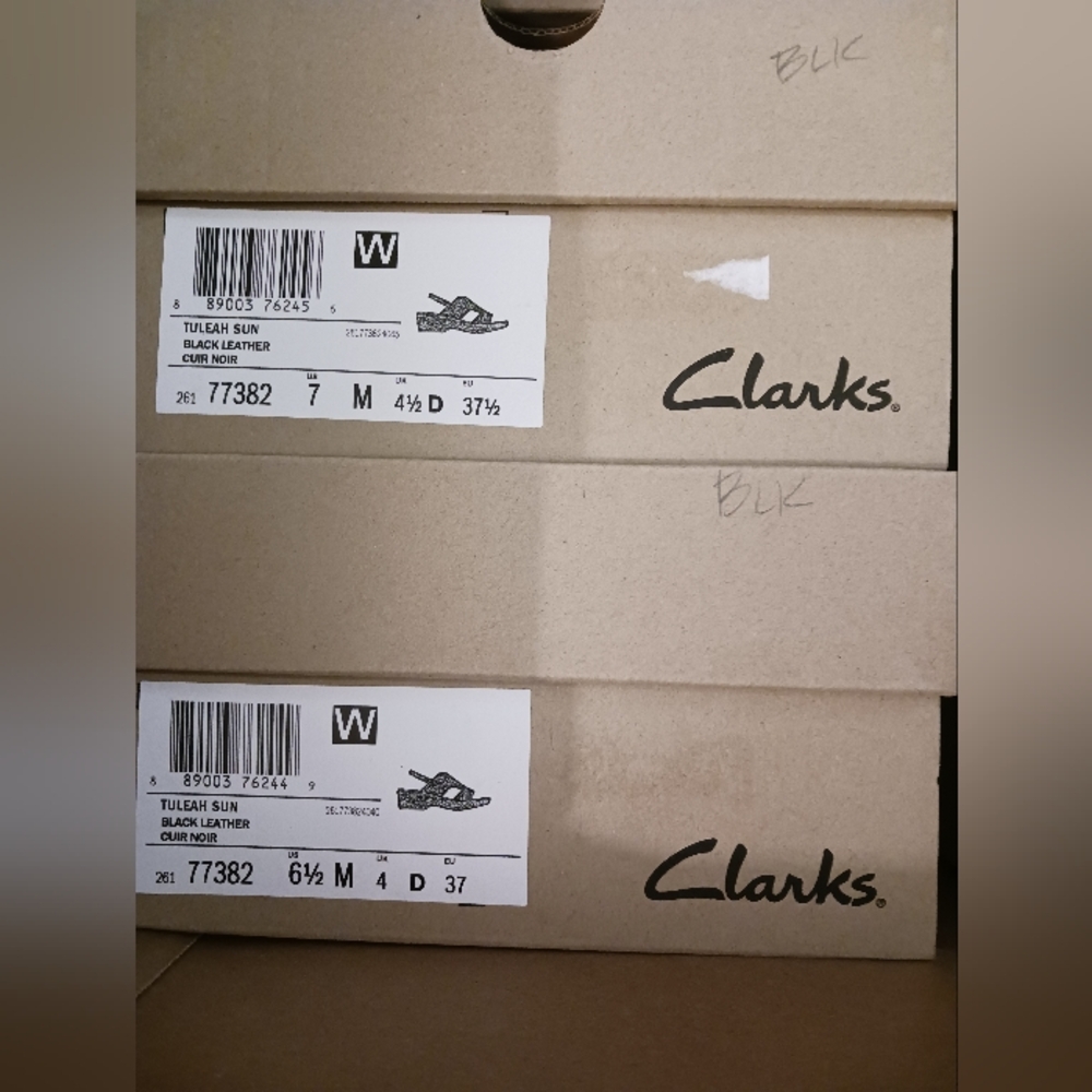 Ckarks Tuleah Sun Black Leather Sandals - Picture 10 of 13